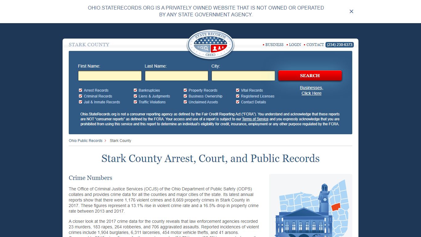 Stark County Arrest, Court, and Public Records