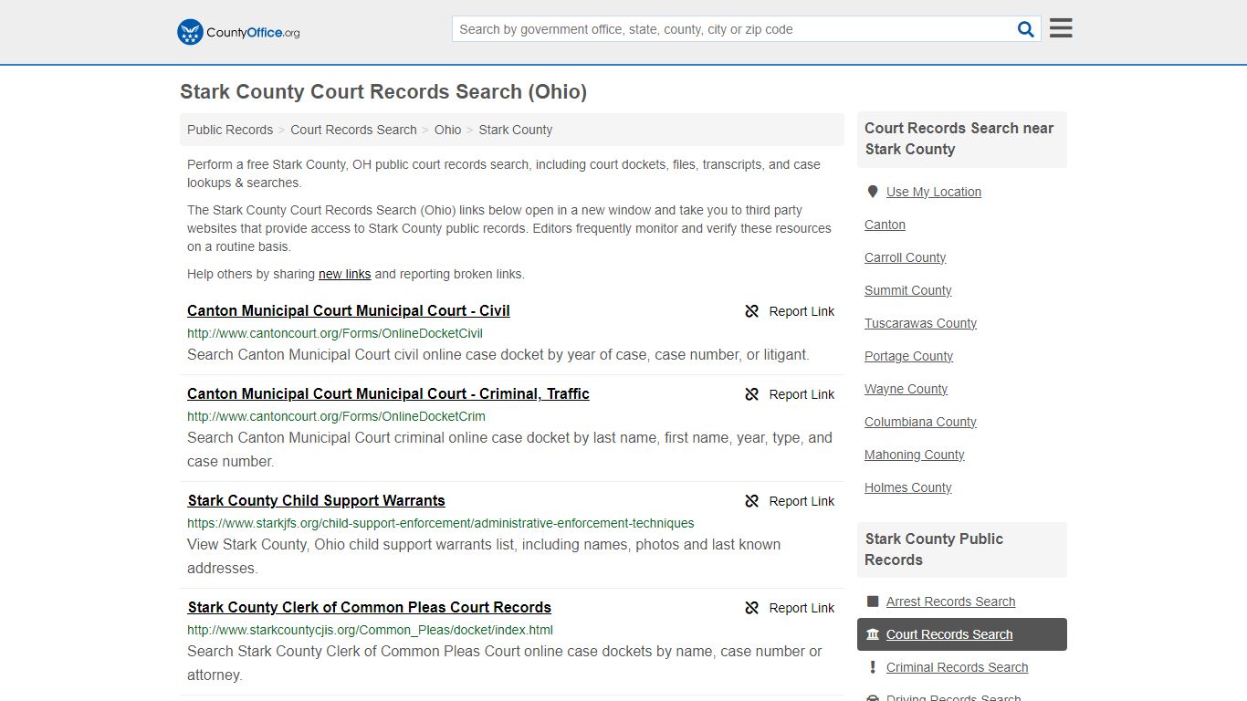 Court Records Search - Stark County, OH (Adoptions, Criminal, Child ...